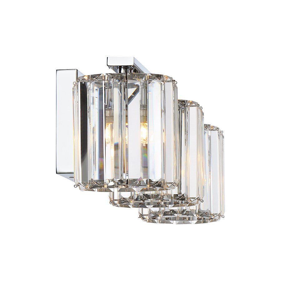 Quoizel Divine 23in 3-Light Vanity Light | Glam Polished Chrome and Clear Crystal Glass | Bathroom Vanity & Powder Room | Model PCDV8603C