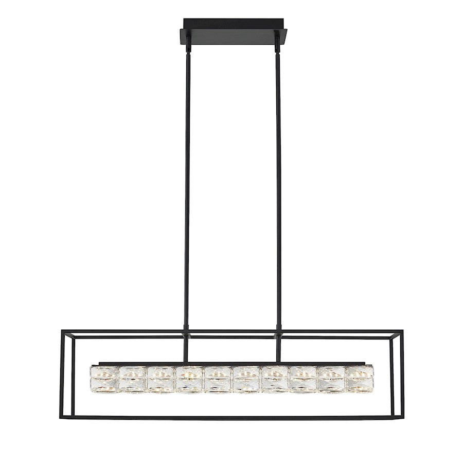 Quoizel Dazzle Linear Chandelier LED Black/Clear Glass Crystal
