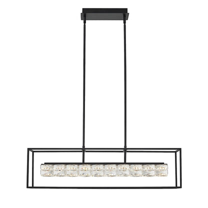 Quoizel Dazzle Linear Chandelier LED Black/Clear Glass Crystal