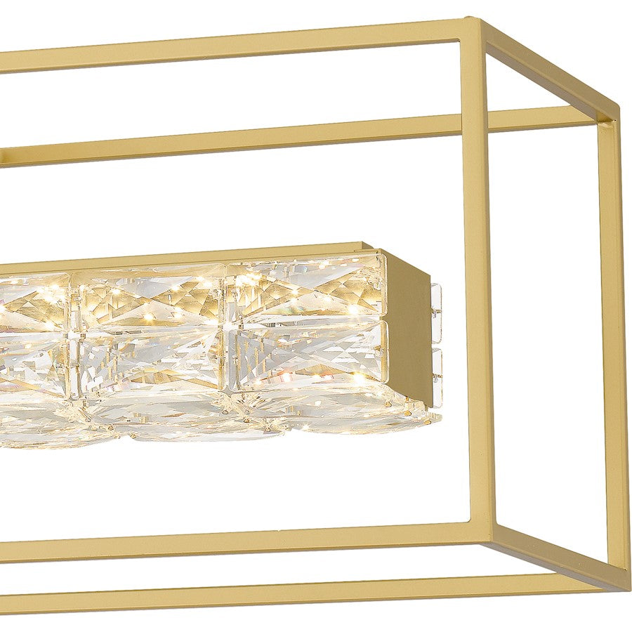 Quoizel Dazzle LED Island Light, Soft Gold/Clear Glass Crystal