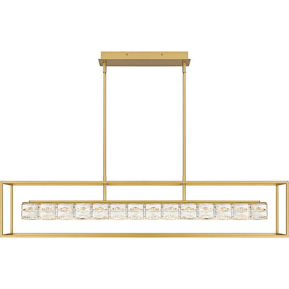 Quoizel Dazzle 48in Island Chandelier | Modern Glam Soft Gold and Clear Crystal Glass | Kitchen Island & Dining Room | Model PCDZ148SGD
