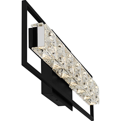 Quoizel Dazzle 24in LED Vanity Light | Modern Glam Matte Black and Clear Crystal Glass | Bathroom & Powder Room | Model PCDZ8524MBK