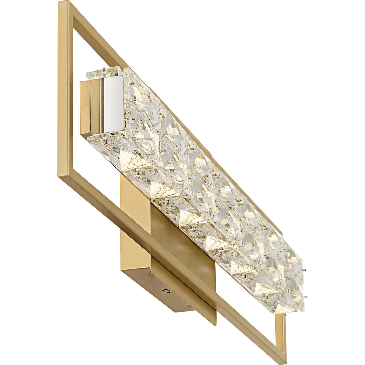 Quoizel Dazzle 24in LED Vanity Light | Modern Glam Soft Gold and Clear Crystal Glass | Bathroom & Powder Room | 24 x 3.5 x 7.25 in | Model PCDZ8524SGD