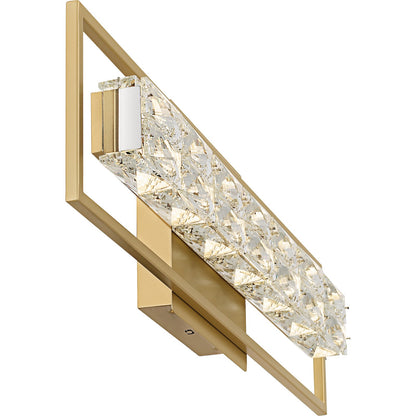 Quoizel Dazzle 24in LED Vanity Light | Modern Glam Soft Gold and Clear Crystal Glass | Bathroom & Powder Room | 24 x 3.5 x 7.25 in | Model PCDZ8524SGD