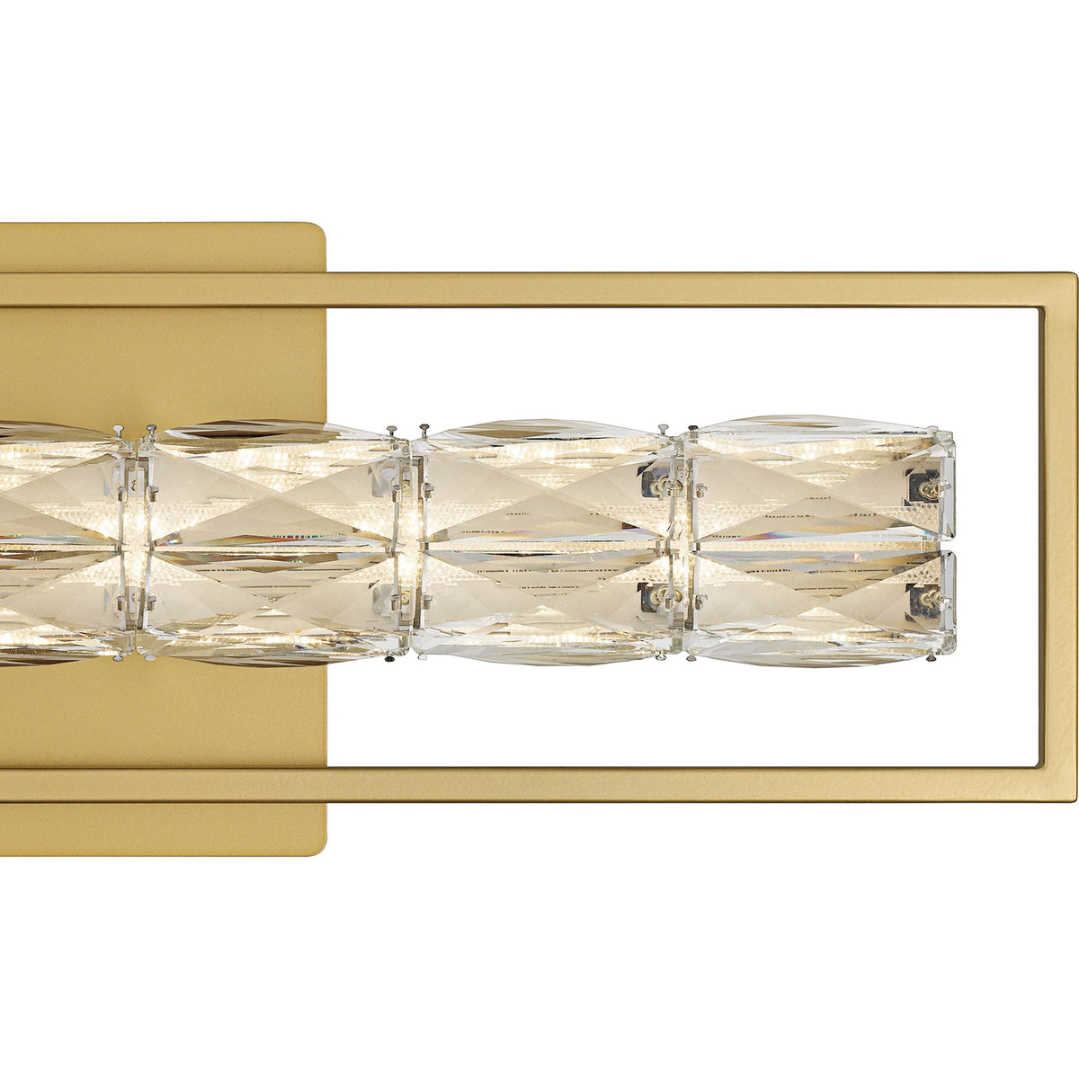 Quoizel Dazzle 24in LED Vanity Light | Modern Glam Soft Gold and Clear Crystal Glass | Bathroom & Powder Room | 24 x 3.5 x 7.25 in | Model PCDZ8524SGD