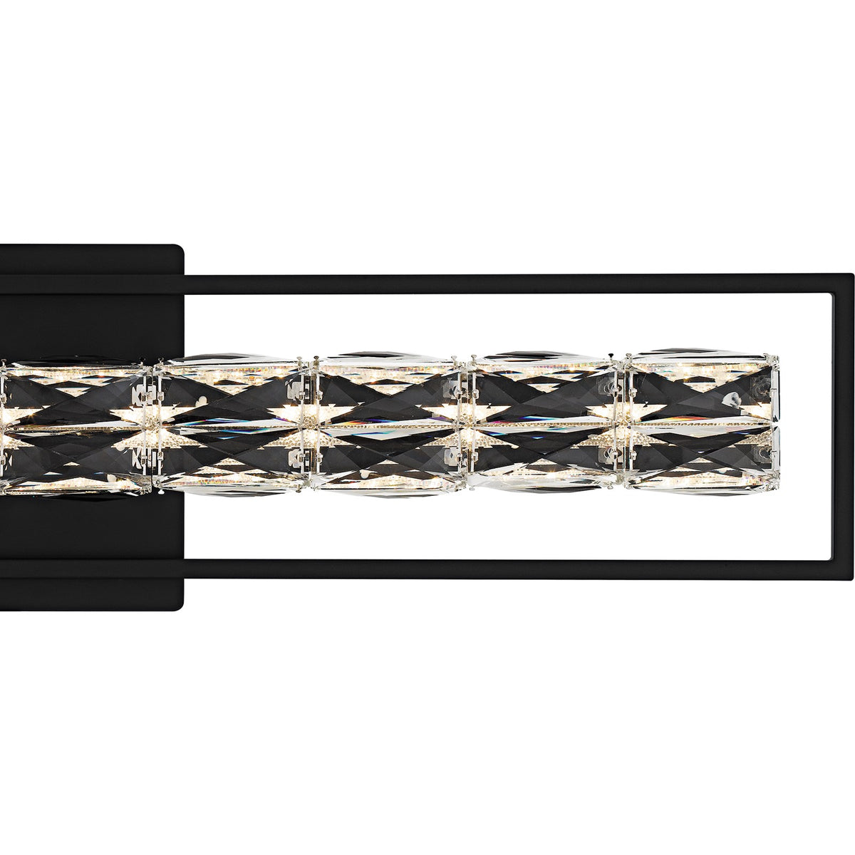 Quoizel Dazzle 33in LED Vanity Light | Modern Glam Matte Black and Clear Crystal Glass | Bathroom & Powder Room | Model PCDZ8533MBK