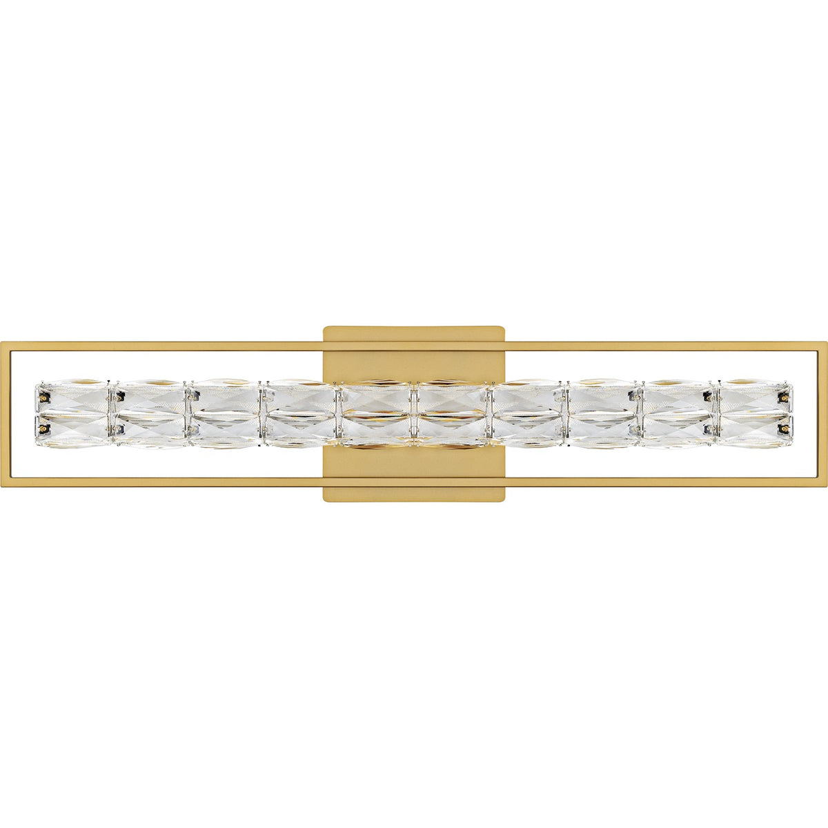 Quoizel Dazzle 33in LED Vanity Light | Modern Glam Soft Gold and Clear Crystal Glass | Bathroom & Powder Room | Model PCDZ8533SGD