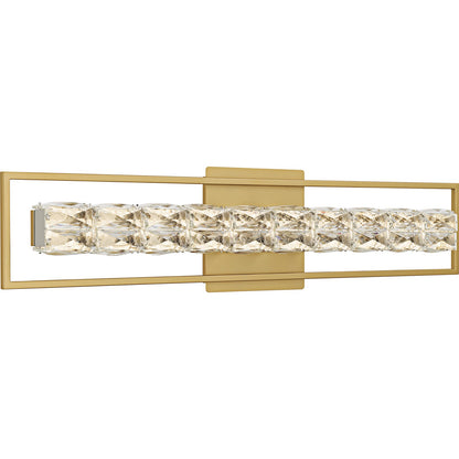 Quoizel Dazzle 33in LED Vanity Light | Modern Glam Soft Gold and Clear Crystal Glass | Bathroom & Powder Room | Model PCDZ8533SGD