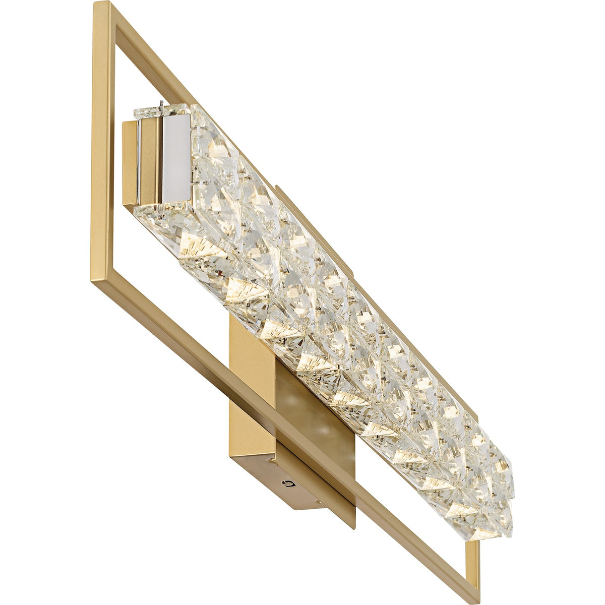 Quoizel Dazzle 33in LED Vanity Light | Modern Glam Soft Gold and Clear Crystal Glass | Bathroom & Powder Room | Model PCDZ8533SGD