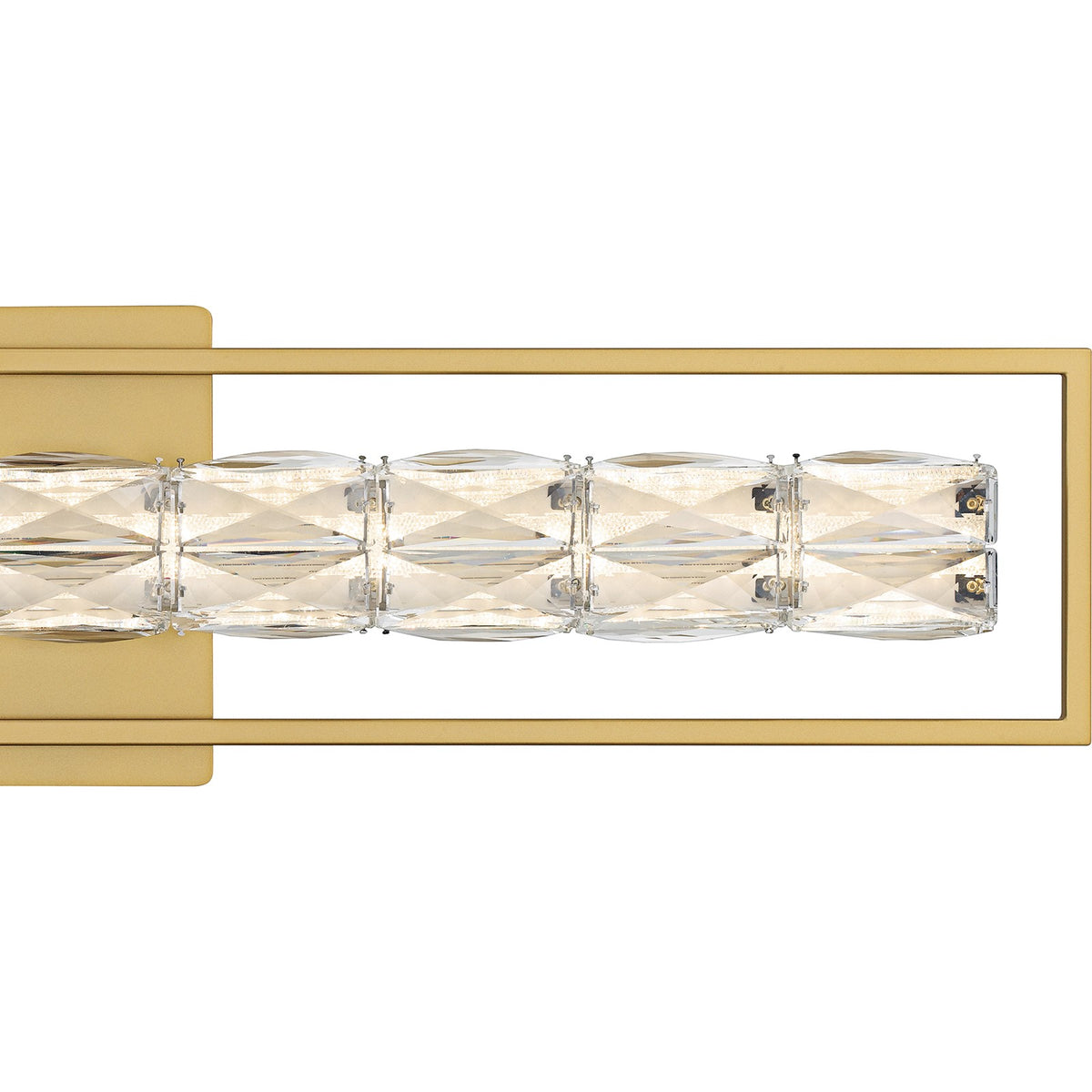 Quoizel Dazzle 33in LED Vanity Light | Modern Glam Soft Gold and Clear Crystal Glass | Bathroom & Powder Room | Model PCDZ8533SGD