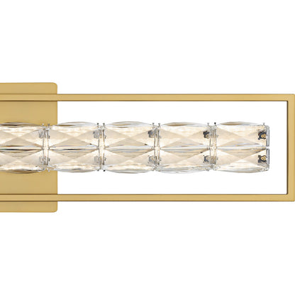 Quoizel Dazzle 33in LED Vanity Light | Modern Glam Soft Gold and Clear Crystal Glass | Bathroom & Powder Room | Model PCDZ8533SGD