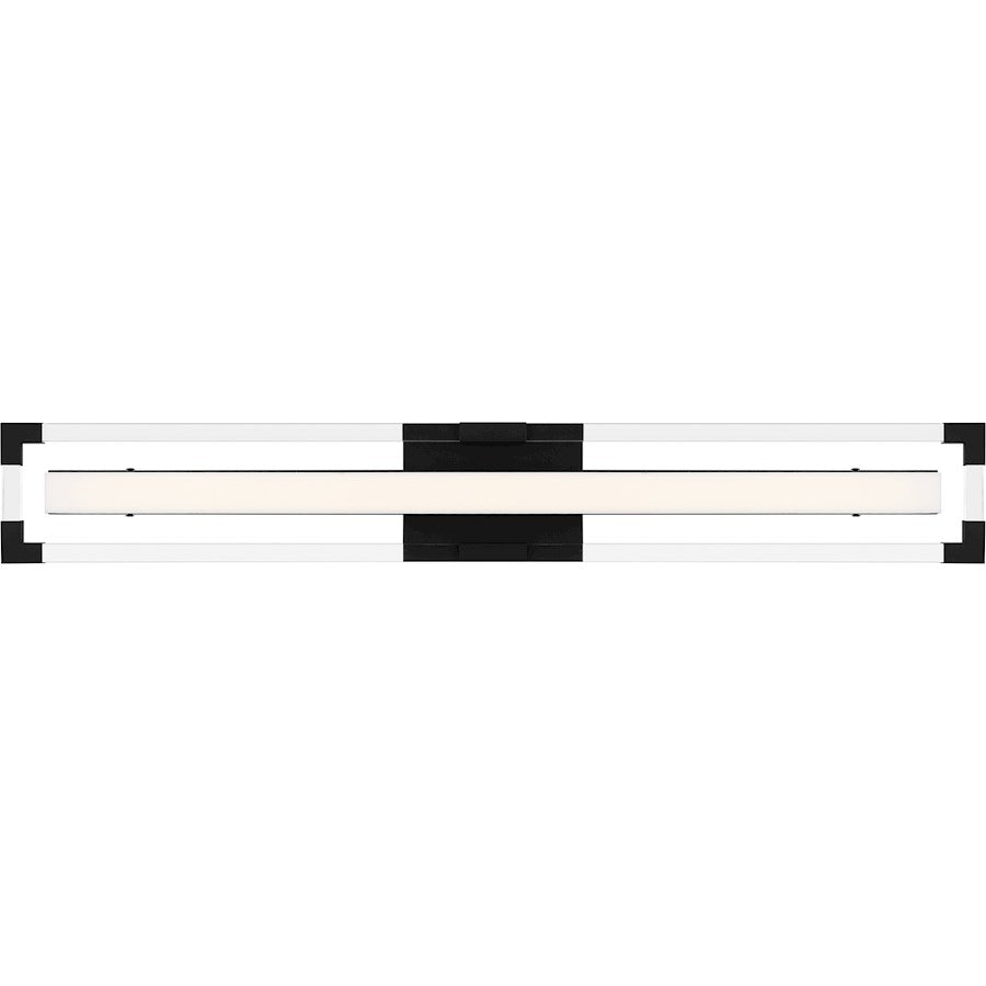 Quoizel Elias 32" Integrated LED Bath Light, Black/Etched Acrylic - PCEIA8532MBK