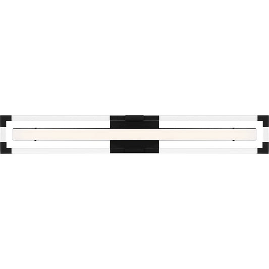 Quoizel Elias 32" Integrated LED Bath Light, Black/Etched Acrylic - PCEIA8532MBK