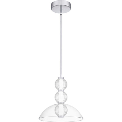 Quoizel Elway 12in 1-Light Pendant | Modern Polished Chrome and Clear Glass | Kitchen Island & Dining Room | 12 x 12 x 12.5 in | Model PCELW1812C