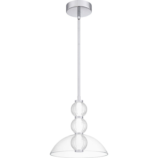 Quoizel Elway 12in 1-Light Pendant | Modern Polished Chrome and Clear Glass | Kitchen Island & Dining Room | 12 x 12 x 12.5 in | Model PCELW1812C