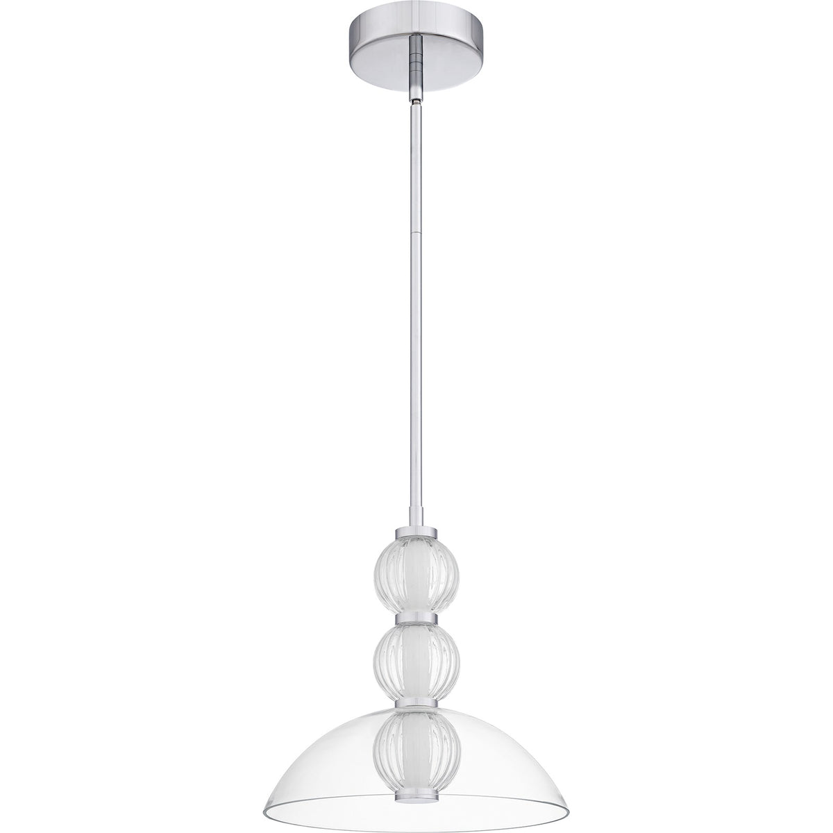 Quoizel Elway 12in 1-Light Pendant | Modern Polished Chrome and Clear Glass | Kitchen Island & Dining Room | 12 x 12 x 12.5 in | Model PCELW1812C