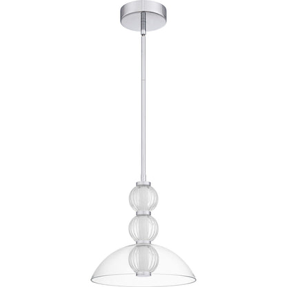 Quoizel Elway 12in 1-Light Pendant | Modern Polished Chrome and Clear Glass | Kitchen Island & Dining Room | 12 x 12 x 12.5 in | Model PCELW1812C