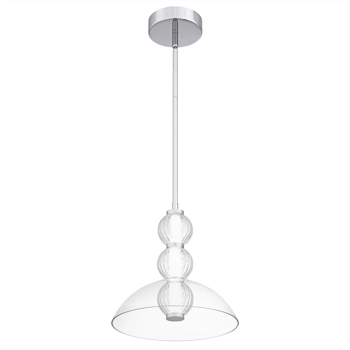 Quoizel Elway 12in 1-Light Pendant | Modern Polished Chrome and Clear Glass | Kitchen Island & Dining Room | 12 x 12 x 12.5 in | Model PCELW1812C