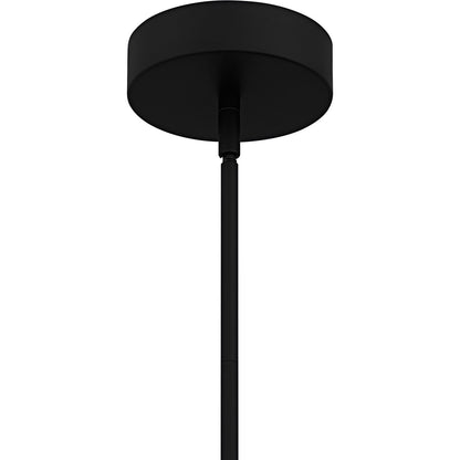 Quoizel Elway 12in 1-Light Pendant | Modern Matte Black and Clear Glass | Kitchen Island & Dining Room | 12 x 12 x 12.5 in | Model PCELW1812MBK