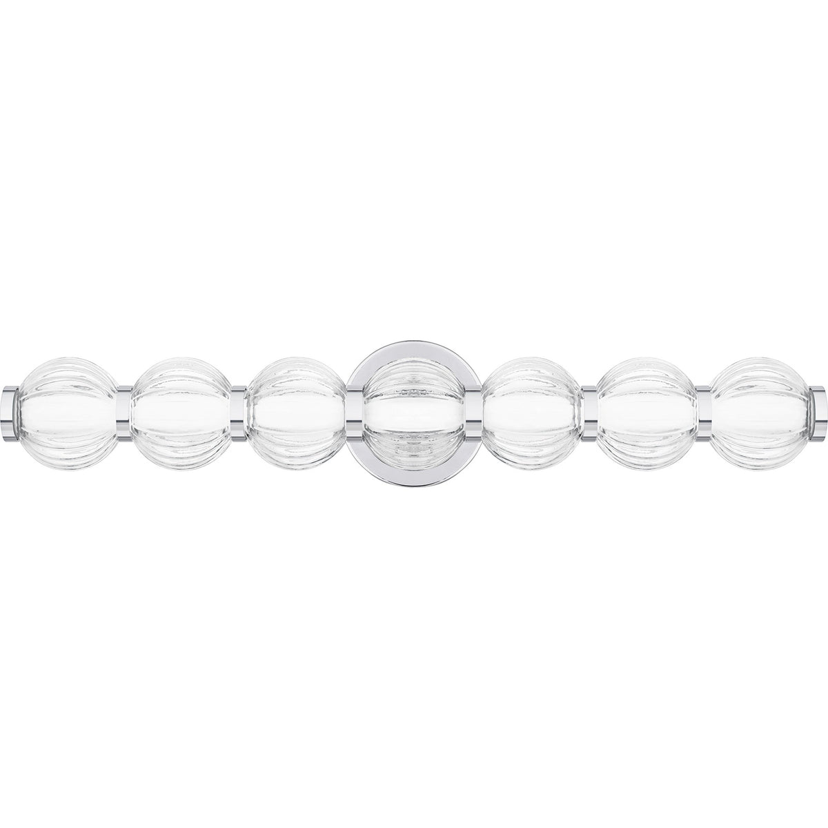 Quoizel Elway 25in LED Bath Light | Modern Polished Chrome and Clear Ribbed Glass | Bathroom Vanity & Powder Room | Model PCELW8525C