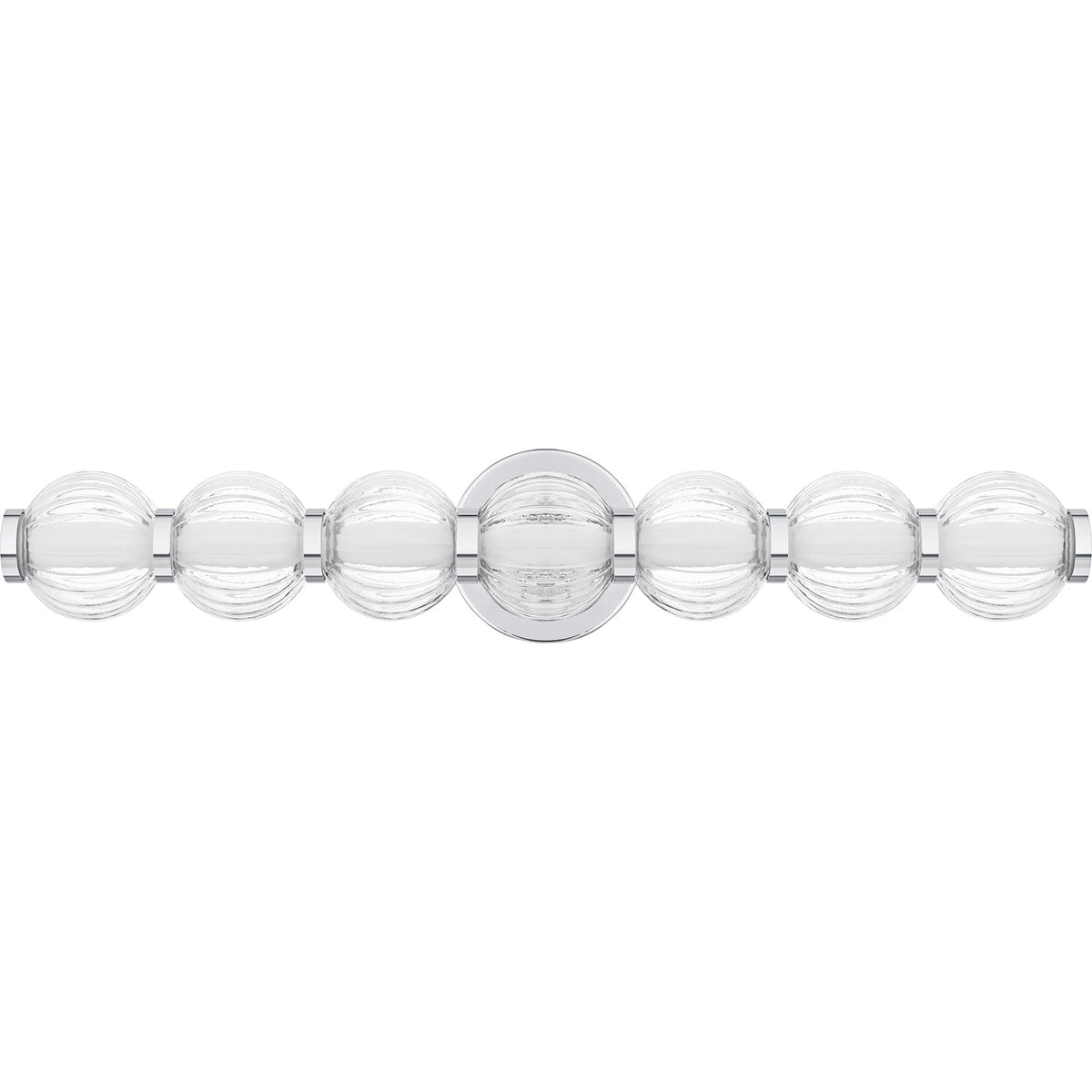Quoizel Elway 25in LED Bath Light | Modern Polished Chrome and Clear Ribbed Glass | Bathroom Vanity & Powder Room | Model PCELW8525C