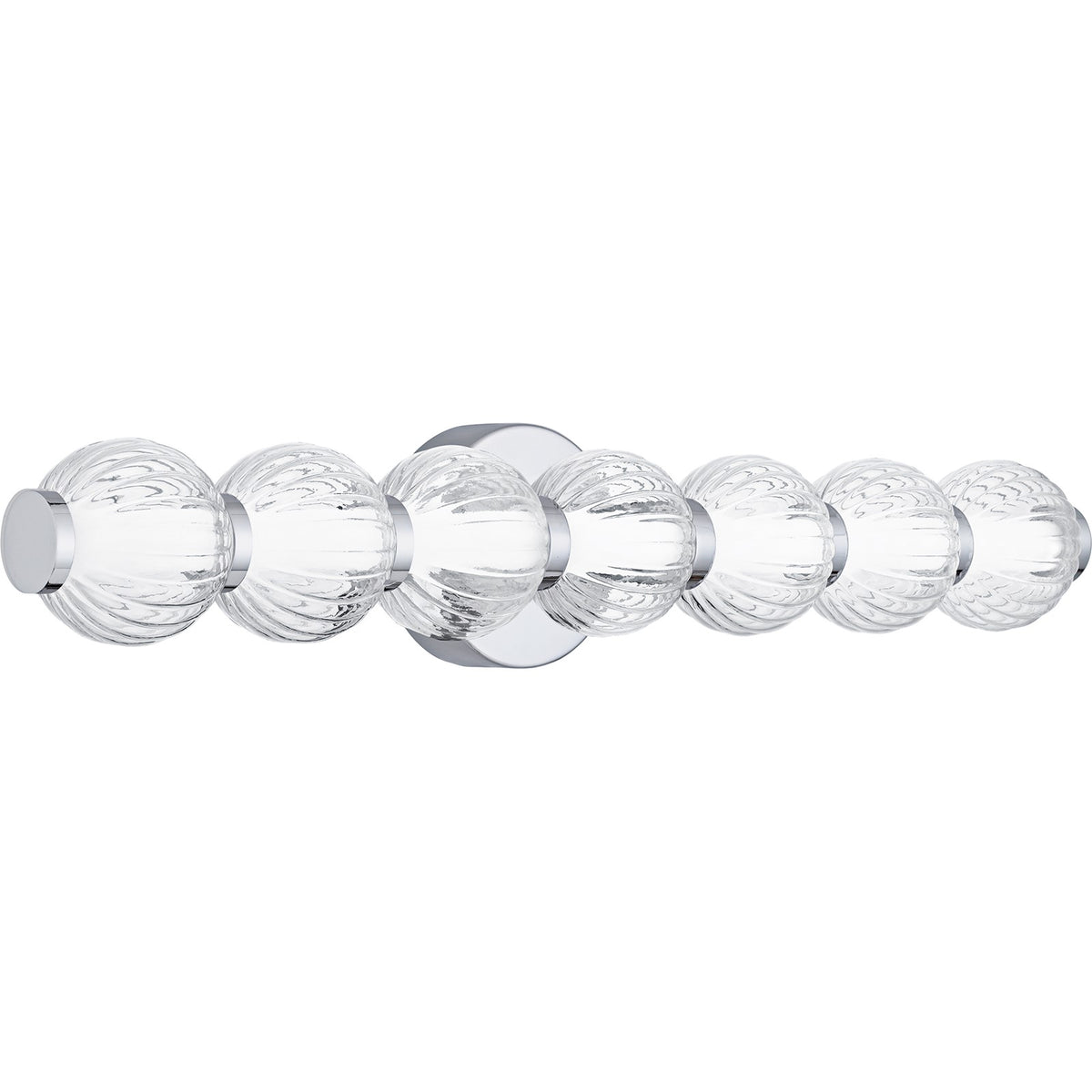 Quoizel Elway 25in LED Bath Light | Modern Polished Chrome and Clear Ribbed Glass | Bathroom Vanity & Powder Room | Model PCELW8525C