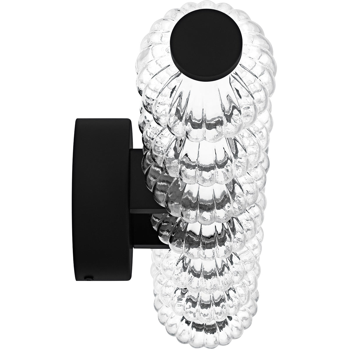 Quoizel Elway 25in LED Bath Light | Modern Matte Black and Clear Ribbed Glass | Bathroom Vanity & Powder Room | Model PCELW8525MBK