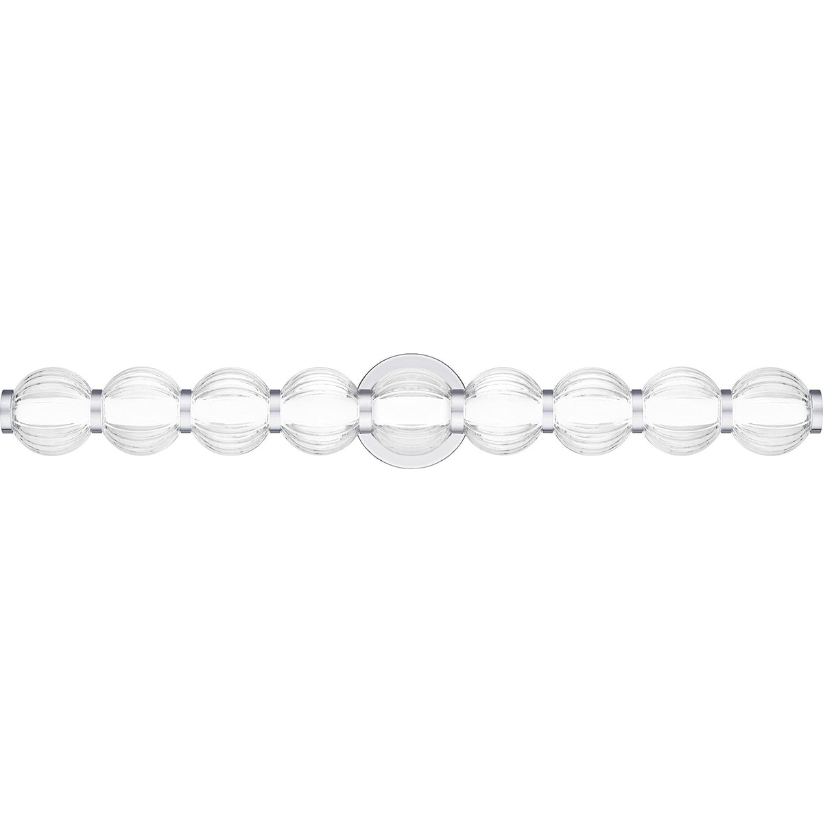 Quoizel Elway 32in LED Bath Light | Modern Polished Chrome and Clear Ribbed Glass | Bathroom Vanity & Powder Room | Model PCELW8532C
