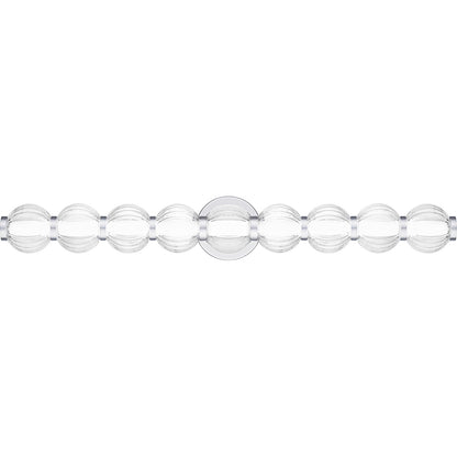 Quoizel Elway 32in LED Bath Light | Modern Polished Chrome and Clear Ribbed Glass | Bathroom Vanity & Powder Room | Model PCELW8532C
