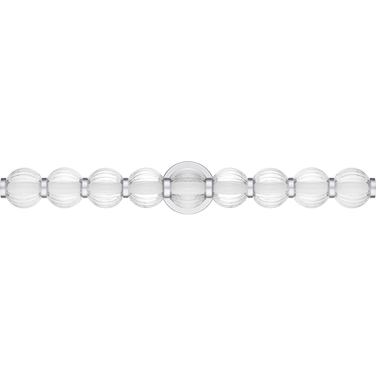 Quoizel Elway 32in LED Bath Light | Modern Polished Chrome and Clear Ribbed Glass | Bathroom Vanity & Powder Room | Model PCELW8532C