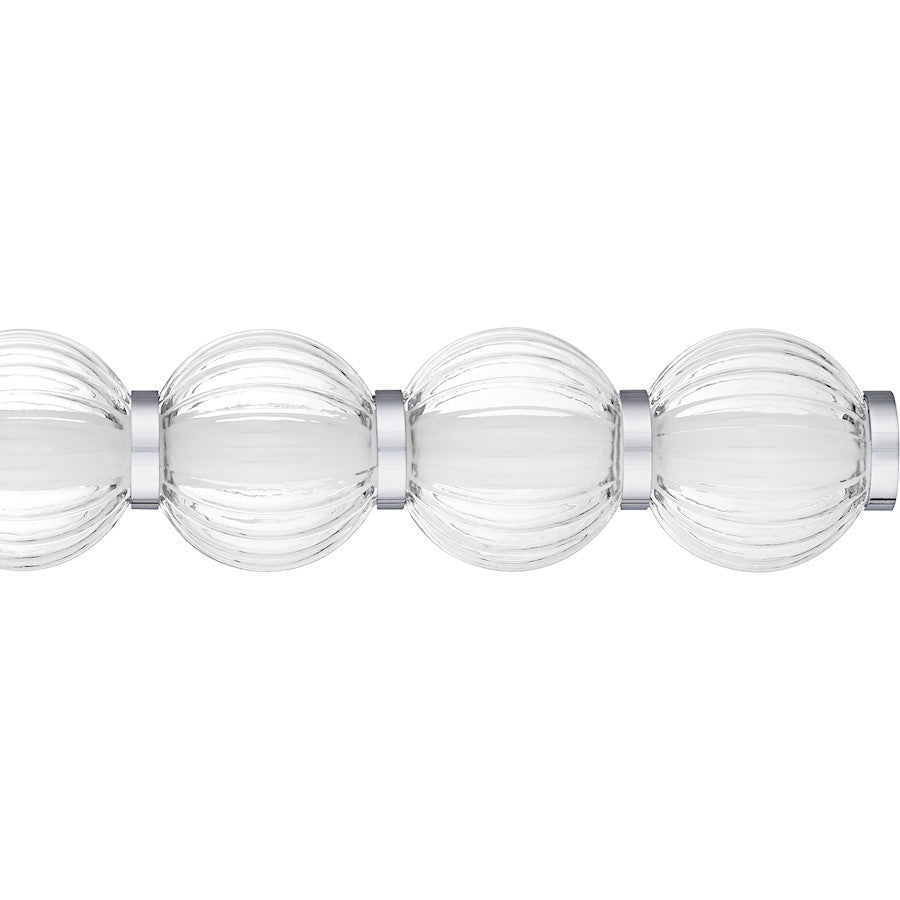 Quoizel Elway 32in LED Bath Light | Modern Polished Chrome and Clear Ribbed Glass | Bathroom Vanity & Powder Room | Model PCELW8532C