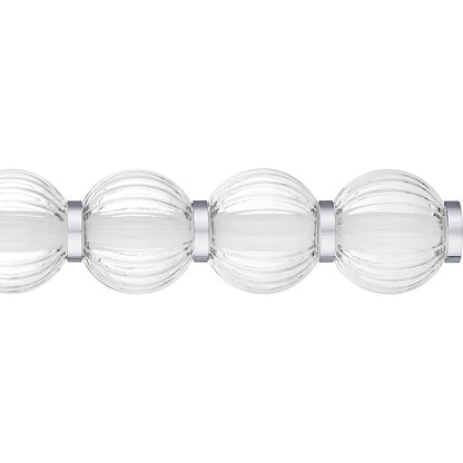 Quoizel Elway 32in LED Bath Light | Modern Polished Chrome and Clear Ribbed Glass | Bathroom Vanity & Powder Room | Model PCELW8532C