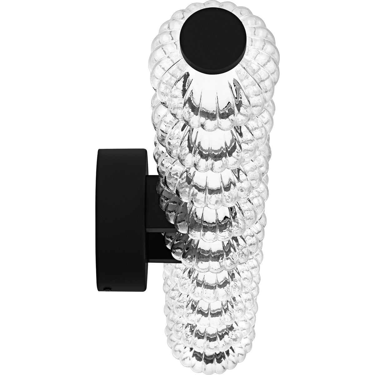 Quoizel Elway 32in LED Bath Light | Modern Matte Black and Clear Ribbed Glass | Bathroom Vanity & Powder Room | Model PCELW8532MBK