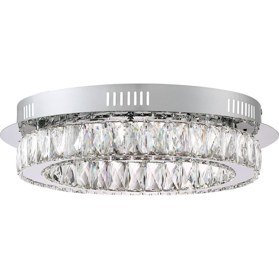 Quoizel Platinum Embrace 1 Light Flush Mount, Polished Chrome