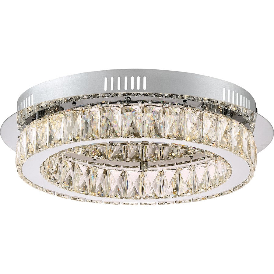 Quoizel Platinum Embrace 1 Light Flush Mount, Polished Chrome