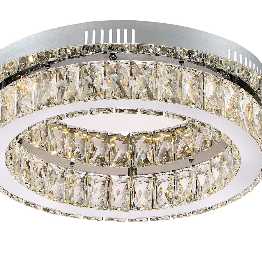 Quoizel Platinum Embrace 1 Light Flush Mount, Polished Chrome