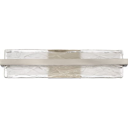 Quoizel Glacial 22in 1-Light Vanity Light | Modern Brushed Nickel and Clear Textured Glass | Bathroom Vanity | 22 x 4.75 x 5 in | Model PCGL8522BN
