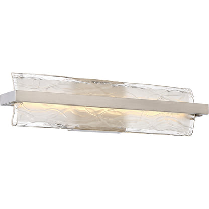 Quoizel Glacial 22in 1-Light Vanity Light | Modern Brushed Nickel and Clear Textured Glass | Bathroom Vanity | 22 x 4.75 x 5 in | Model PCGL8522BN