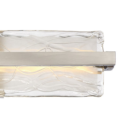 Quoizel Glacial 22in 1-Light Vanity Light | Modern Brushed Nickel and Clear Textured Glass | Bathroom Vanity | 22 x 4.75 x 5 in | Model PCGL8522BN
