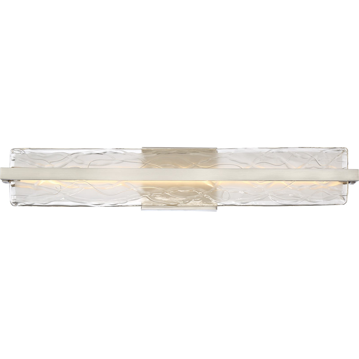 Quoizel Glacial 30in 1-Light Vanity Light | Modern Brushed Nickel and Clear Textured Glass | Bathroom Vanity | 30 x 4.75 x 5.5 in | Model PCGL8530BN