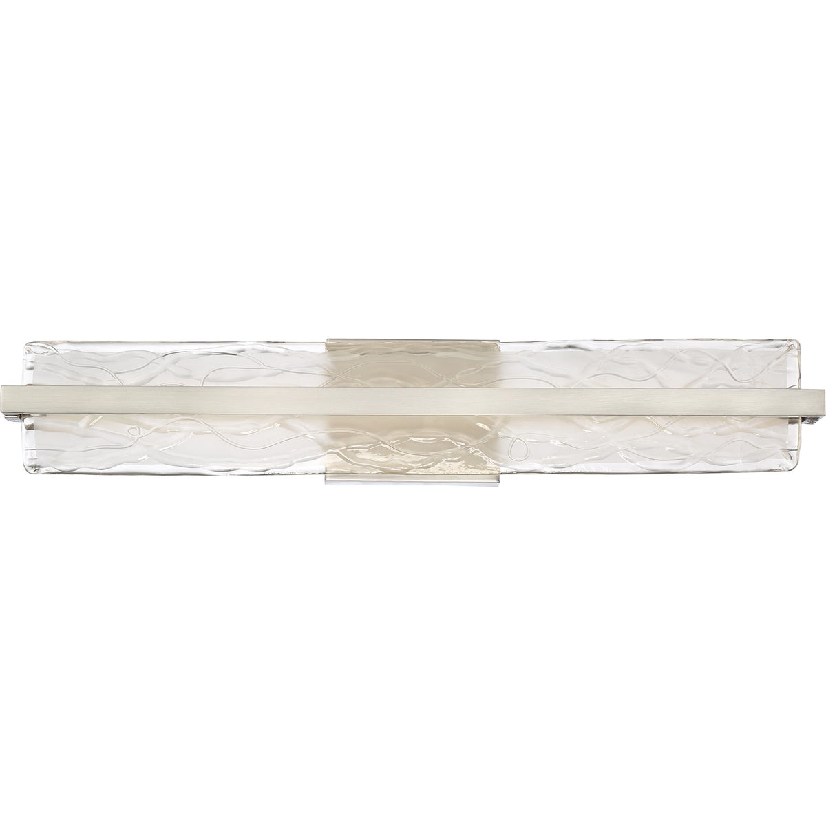 Quoizel Glacial 30in 1-Light Vanity Light | Modern Brushed Nickel and Clear Textured Glass | Bathroom Vanity | 30 x 4.75 x 5.5 in | Model PCGL8530BN