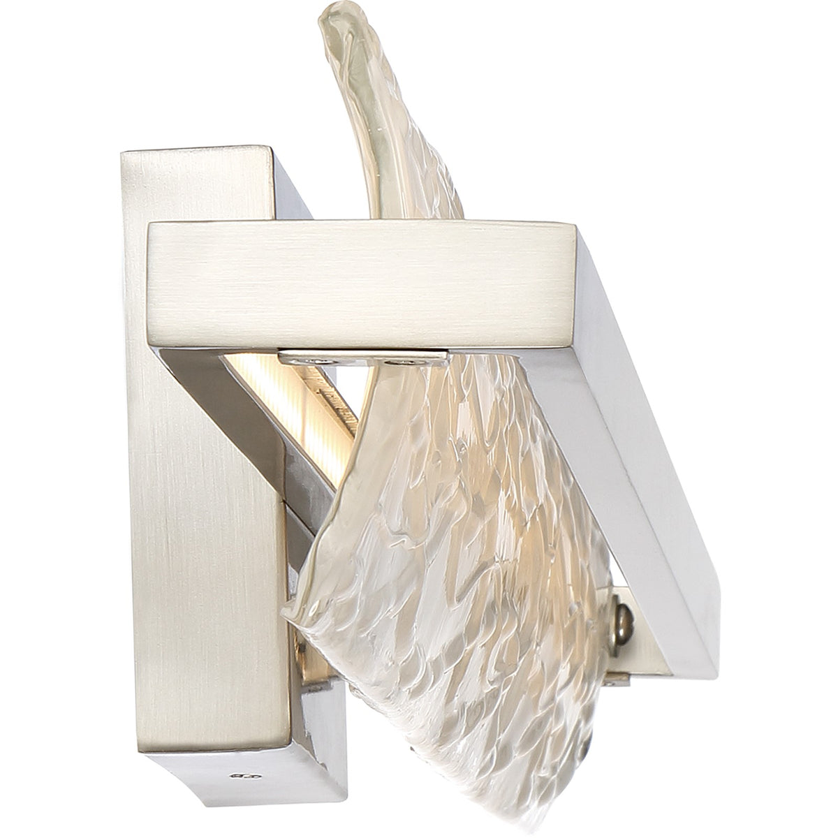Quoizel Glacial 30in 1-Light Vanity Light | Modern Brushed Nickel and Clear Textured Glass | Bathroom Vanity | 30 x 4.75 x 5.5 in | Model PCGL8530BN
