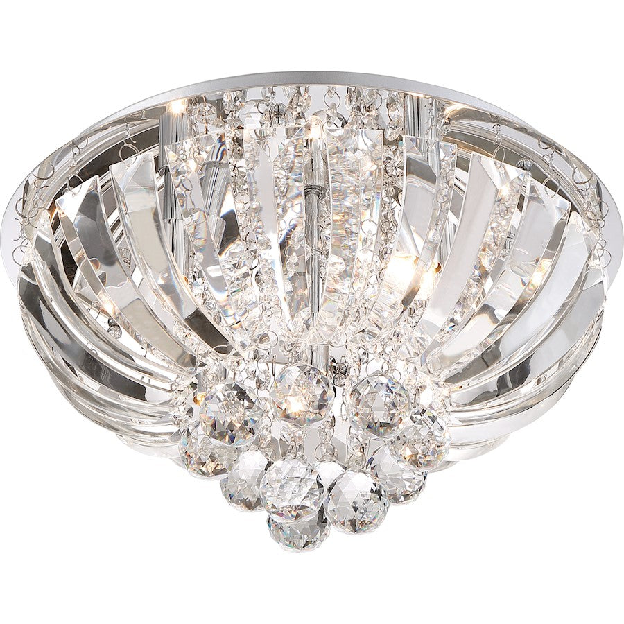 Quoizel Platinum Glisten 5 Light Flush Mount, Polished Chrome