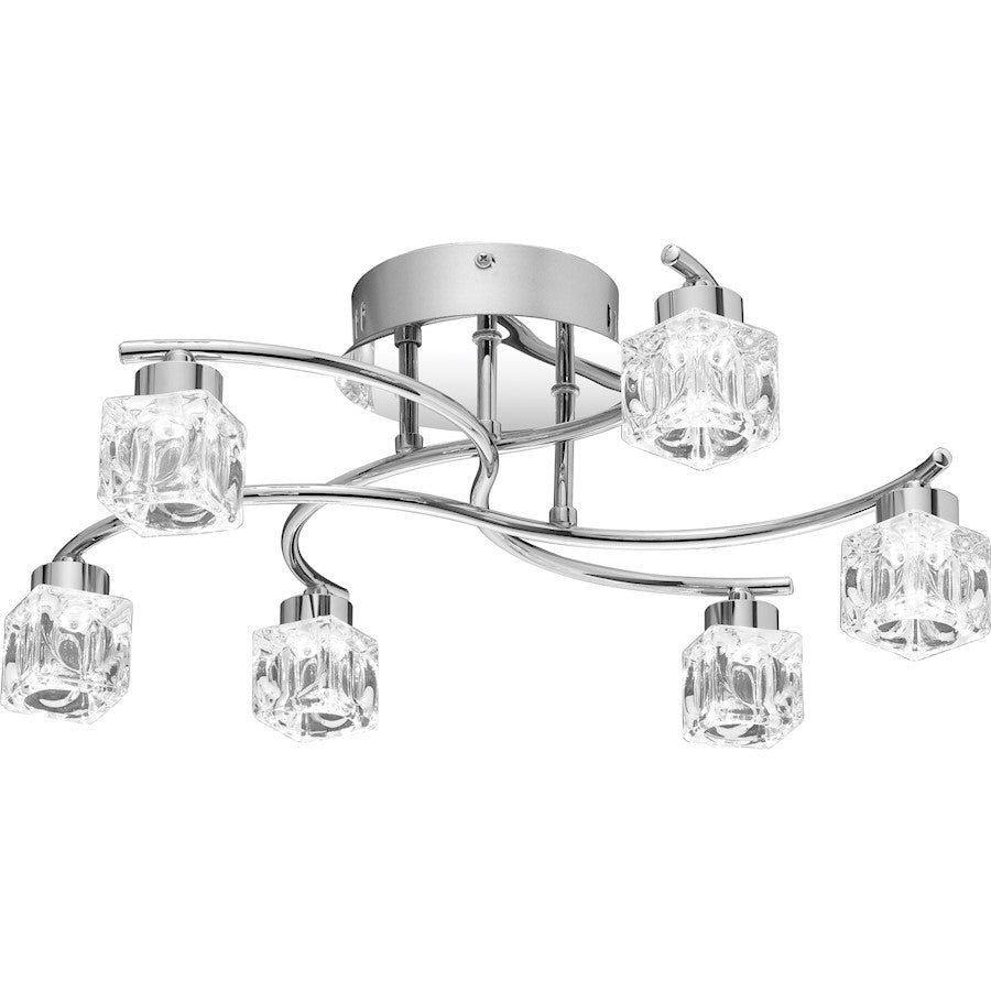 Quoizel Clear Hollow Flush Mount, 19", Polished Chrome
