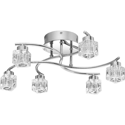 Quoizel Clear Hollow Flush Mount, 19", Polished Chrome