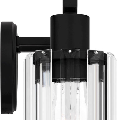 4 Light Bathroom Vanity Light, Clear Beveled Crystal