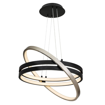 Quoizel Isabelle 24in LED Pendant | Modern Matte Black Steel | Kitchen Island & Dining Room | 24 x 24 x 3.5 in | Model PCISB2824MBK