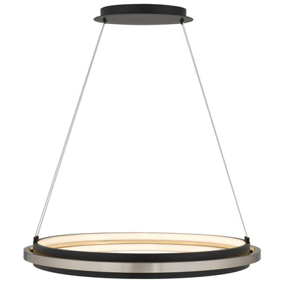 Quoizel Isabelle 32.5in LED Pendant | Modern Matte Black Steel | Kitchen Island & Dining Room | 32.5 x 32.5 x 3.5 in | Model PCISB2832MBK