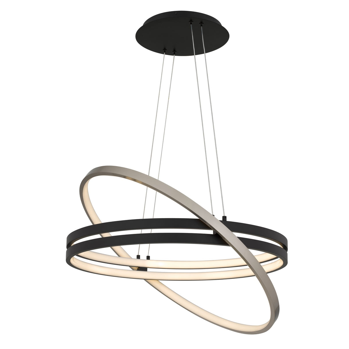 Quoizel Isabelle 32.5in LED Pendant | Modern Matte Black Steel | Kitchen Island & Dining Room | 32.5 x 32.5 x 3.5 in | Model PCISB2832MBK