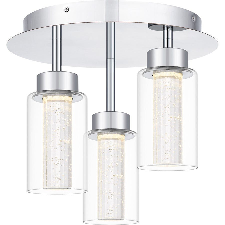 Quoizel Jade LED Flush Mount, Polished Chrome/Clear